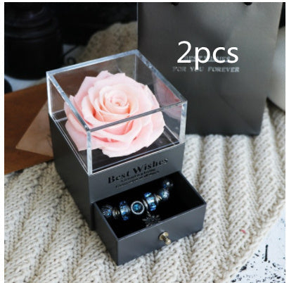 Eternal Flower Rose Jewelry Box for Birthday Presents Valentines Day Wedding Gift null