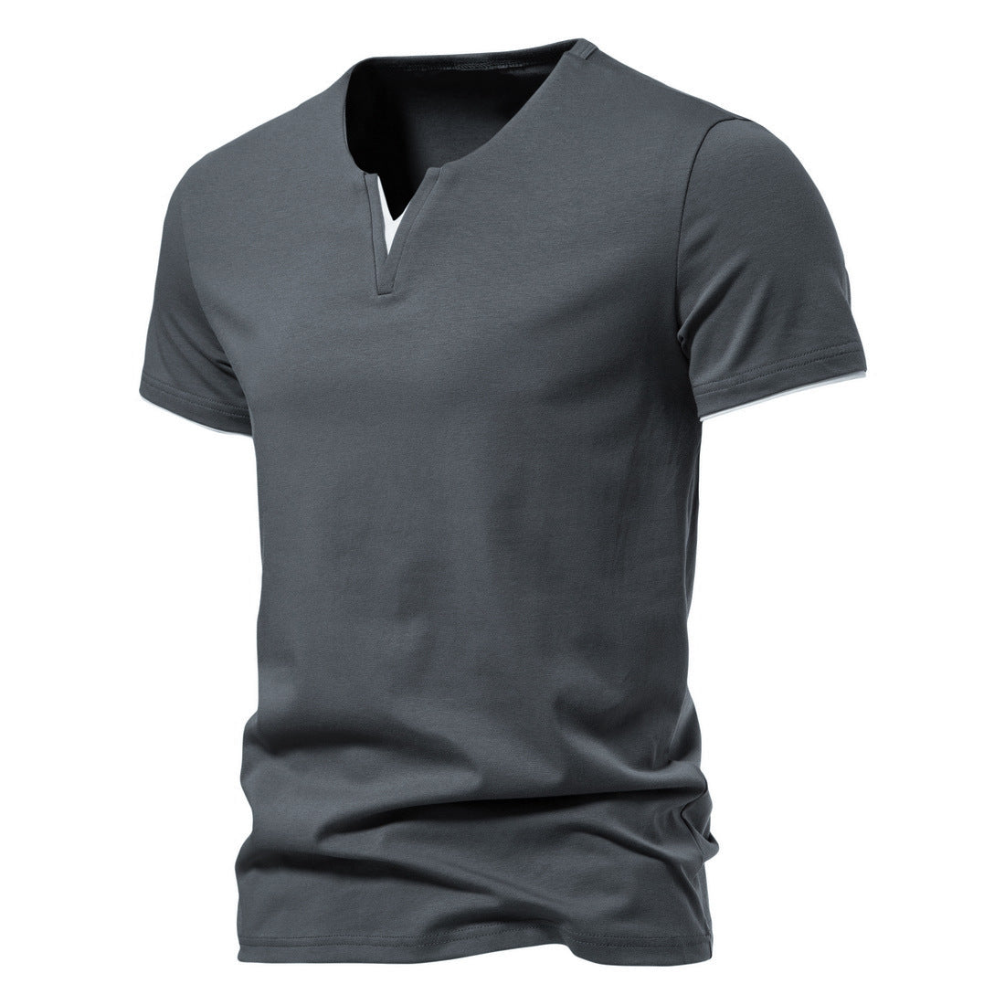 V-neck T-shirt Men's Short-sleeved Men's Summer Stretch Bottoming Shirt
