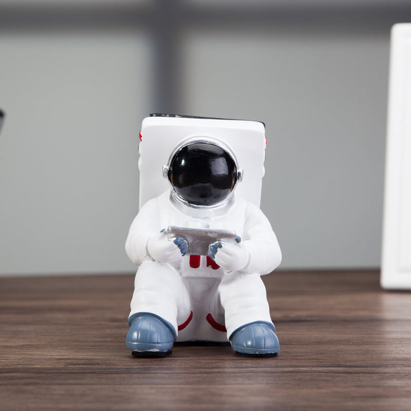 Simple Astronaut Mobile Phone Stand Student Desktop Holder Cute Spaceman Cell Phone Holder Creative Gift Small Desk Decoration null