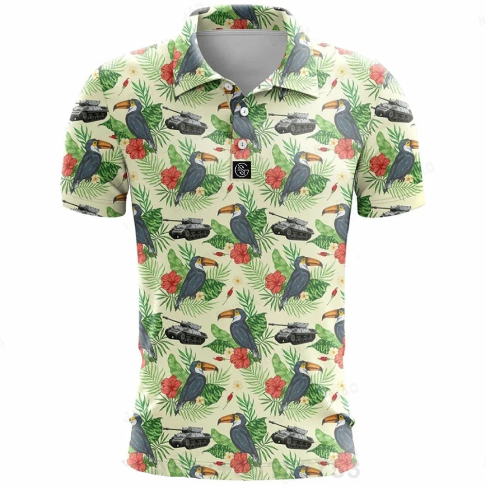 Polo Shirt Men's Quick-dry Army Golf Polo Shirt