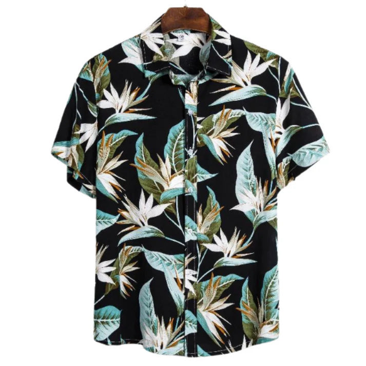 Lapel Hawaiian Shirt Plus Size Men's Digital Printing Men's Short Sleeve