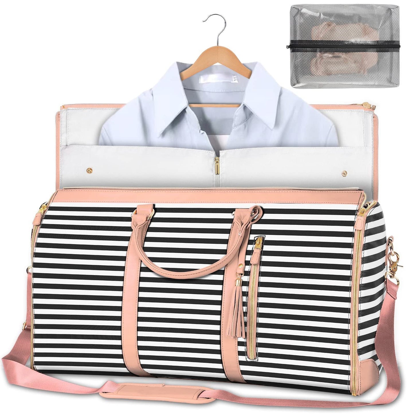 Large Capacity Travel Duffle Bag Women's Handbag Folding Suit Bag Waterproof Clothes Totes null