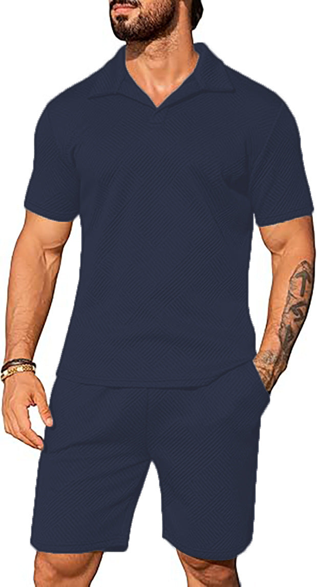 Men's Casual Solid Color Polo Short Oversleeves
