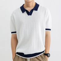 Polo Shirt Men's Ice Silk Led High-end Short-sleeved T-shirt Summer