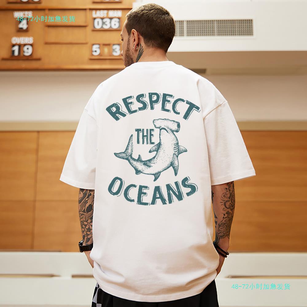 European Size Pure Cotton Respect Marine Printing Men