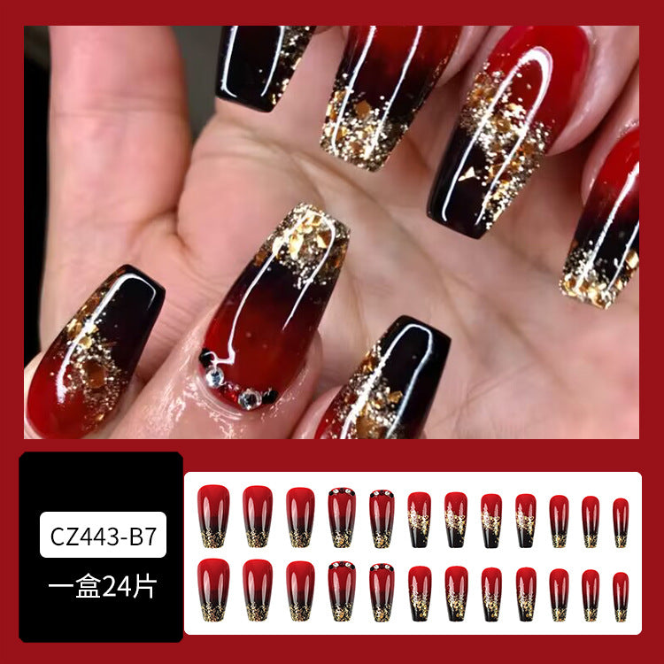 Super Long Diamond Wearing Armor European And American Foreign Trade Nail Stickers