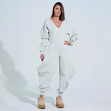 Sexy Long-sleeve Bodycon Jumpsuit With A Tight-fitting V-neck