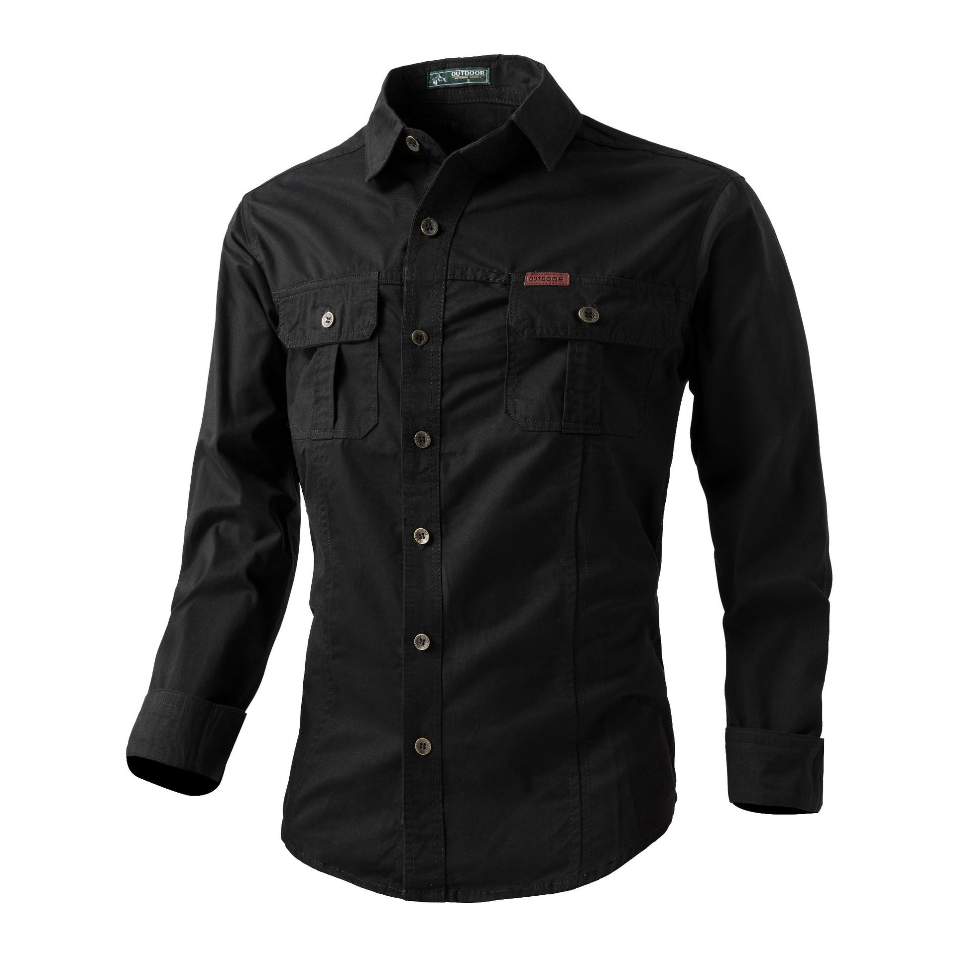 Men's Casual Loose-fit Long-sleeve Work Shirt