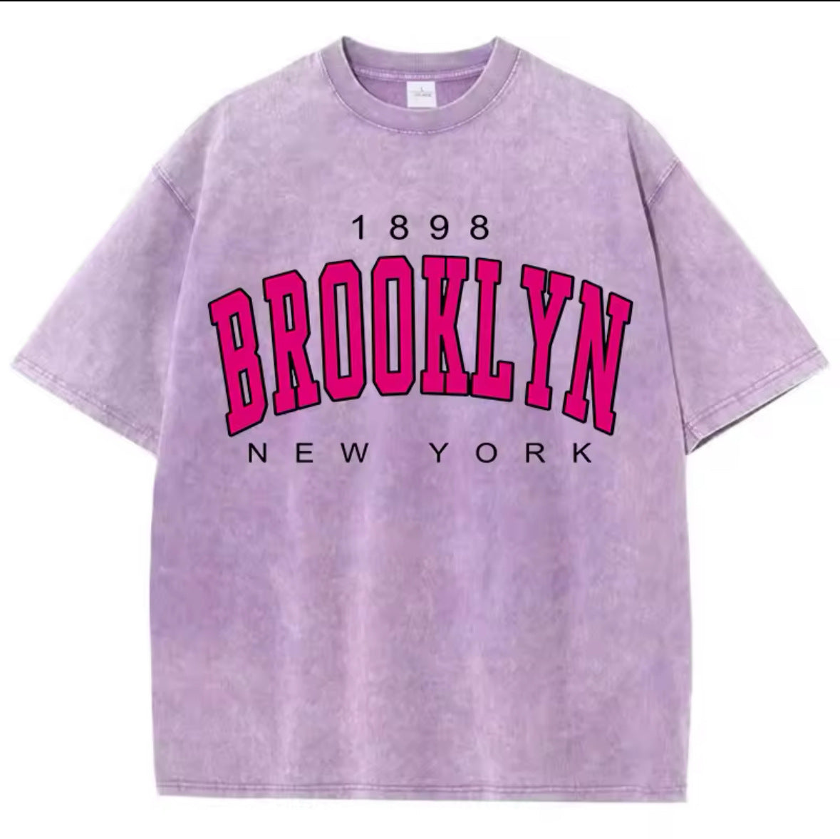 Cotton Distressed Short-sleeved T-shirt Batik Washed