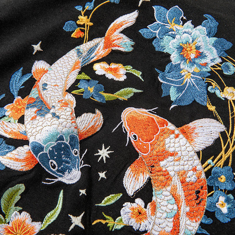 Icing On The Cake Light-changing Embroidery Round Neck Loose Top