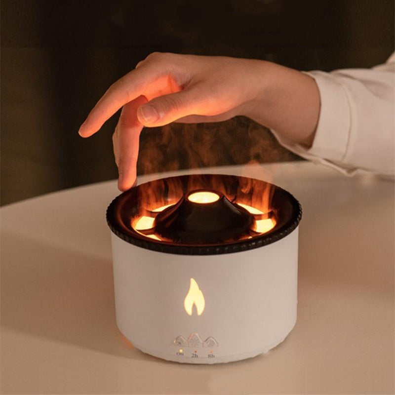 New Creative Ultrasonic Essential Oil Humidifier Volcano Aromatherapy Machine Spray Jellyfish Air Flame Humidifier Diffuser null