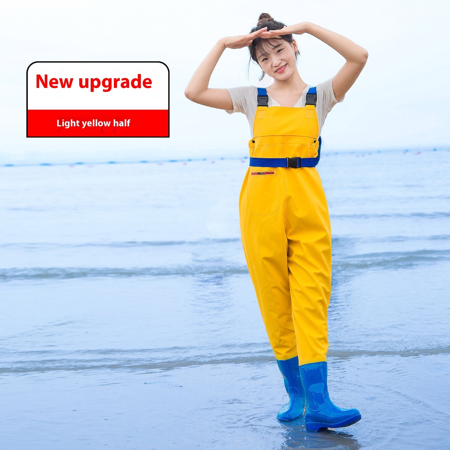 Women's Thick Waterproof One-piece Half Body Rain Pants