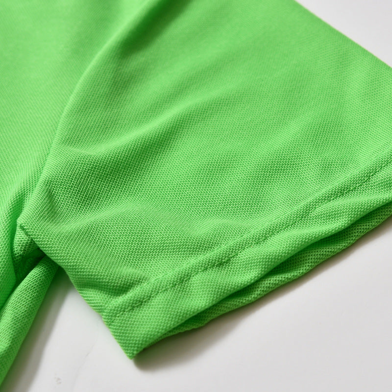 Slim-fit Solid Color Polo Collar Short Sleeve