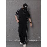 Summer New Color-blocking Trim Design Sporty Casual Two-piece Set