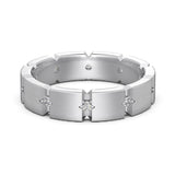 S925 Sterling Silver Men And Women Couple Rings Personality Fashion Round Zirconium Gang Drill Slim Ring Simple All-match