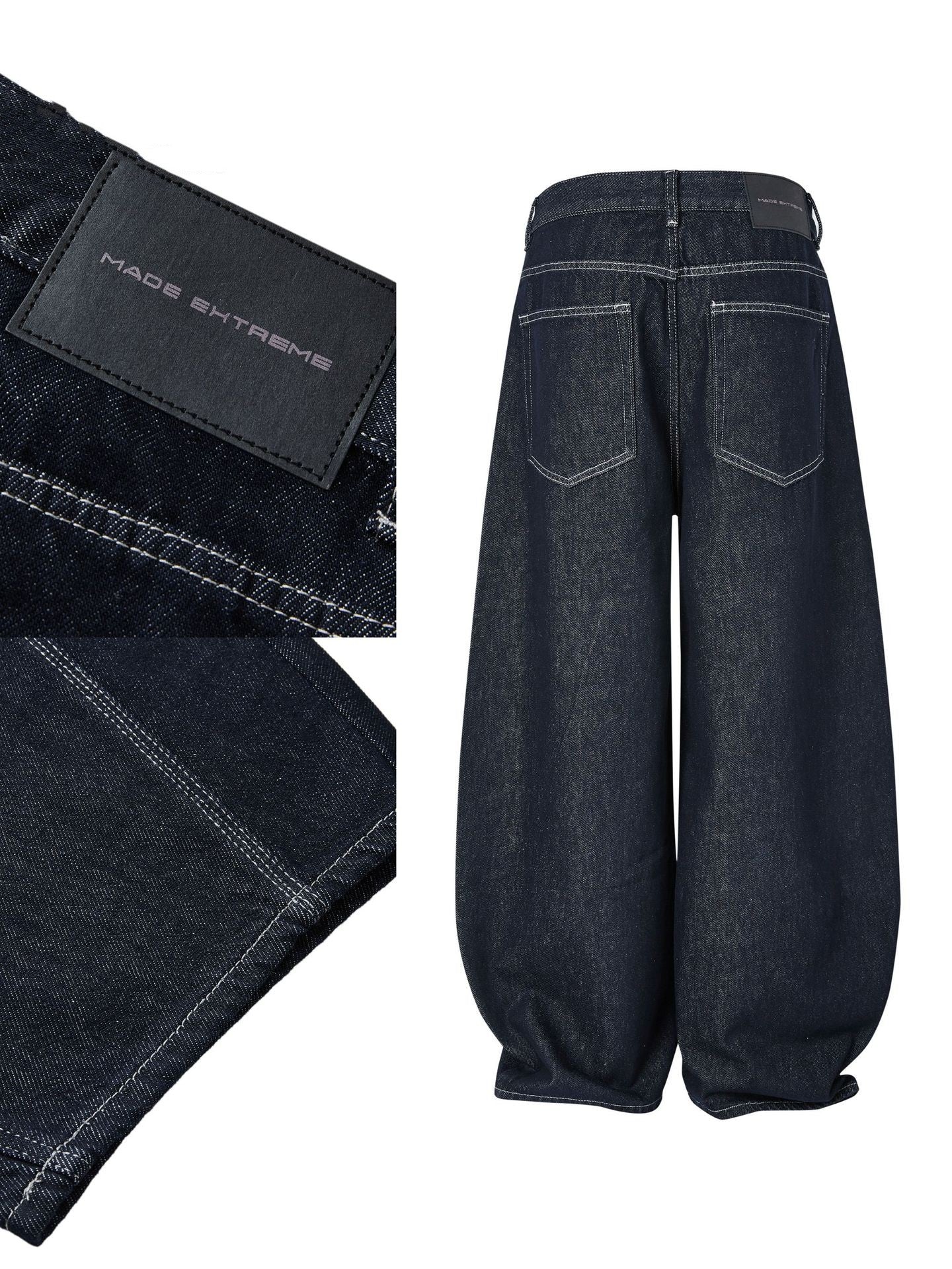 Design Wide Leg Bright Line Primary Color Jeans Trousers For Men And Women