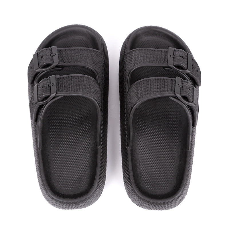 Platform Slippers Women's Summer Buckle Home Shoes Fashion Outdoor Wear Soft Bottom Sandals null