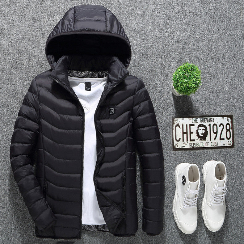 New Heated Jacket Coat USB Electric Jacket Cotton Coat Heater Thermal Clothing Heating Vest Men's Clothes Winter null