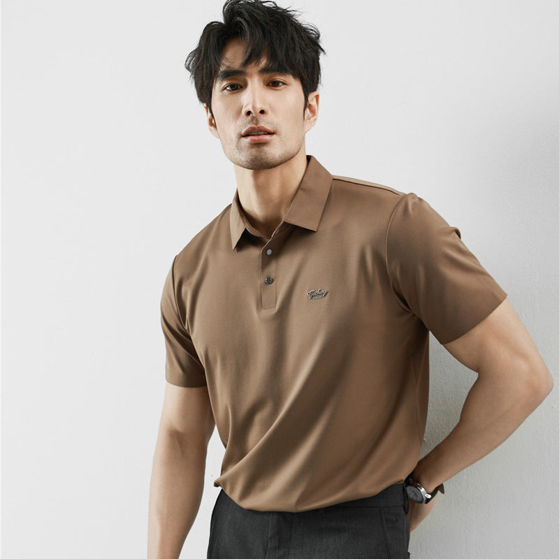 Polo Shirt Men's Light Luxury Men's Ice Silk Drape