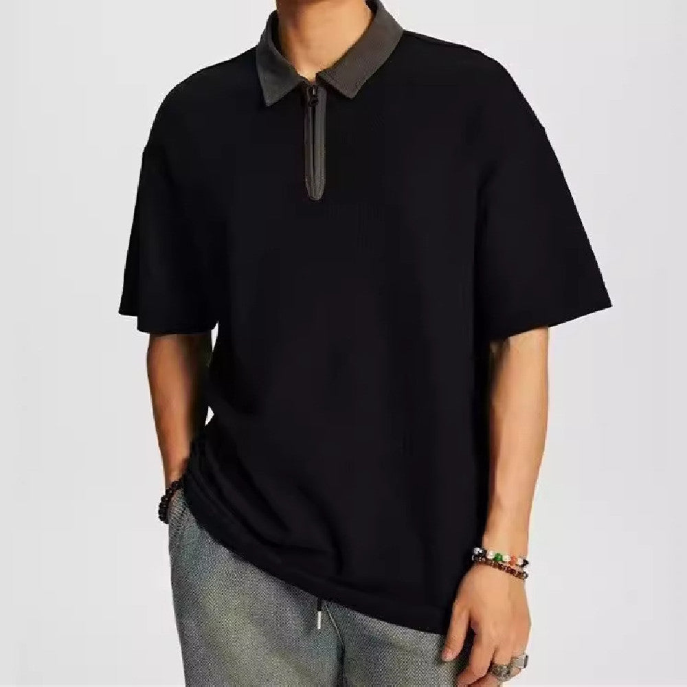 American Solid Color T-shirt Men's Casual Top