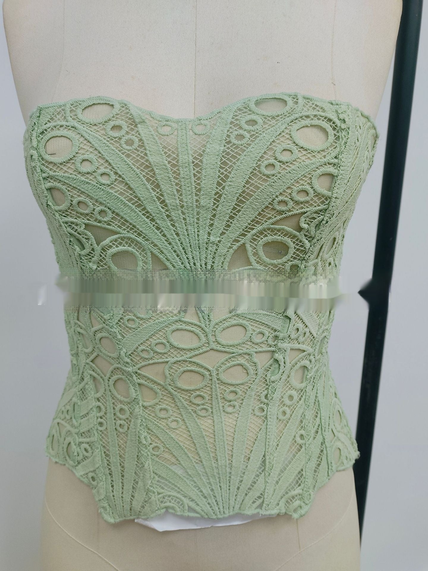 Sexy Hollow Out Corset Top Women Lace Double-layer Streetwear Party Club Corset Clothing