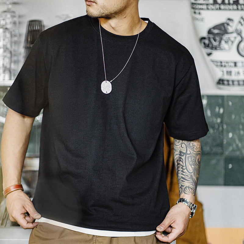 American Retro Dragon Ziling Machine Embroidery T-shirt