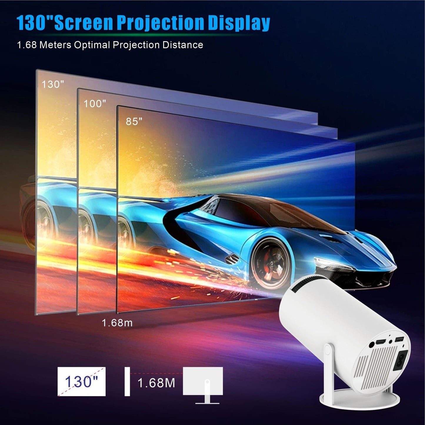 HY300 Pro Projector Home Theater Entertainment Portable Small Projector null