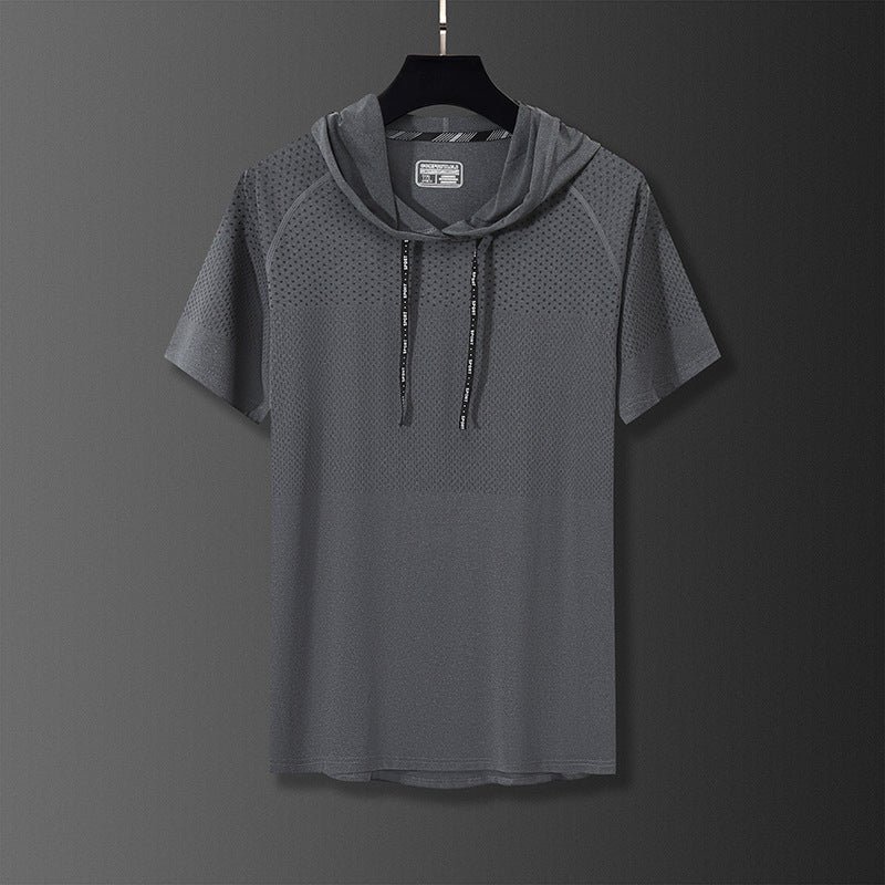 Quick-drying Hooded T-shirt Exercise Workout Clothes High Elasticity