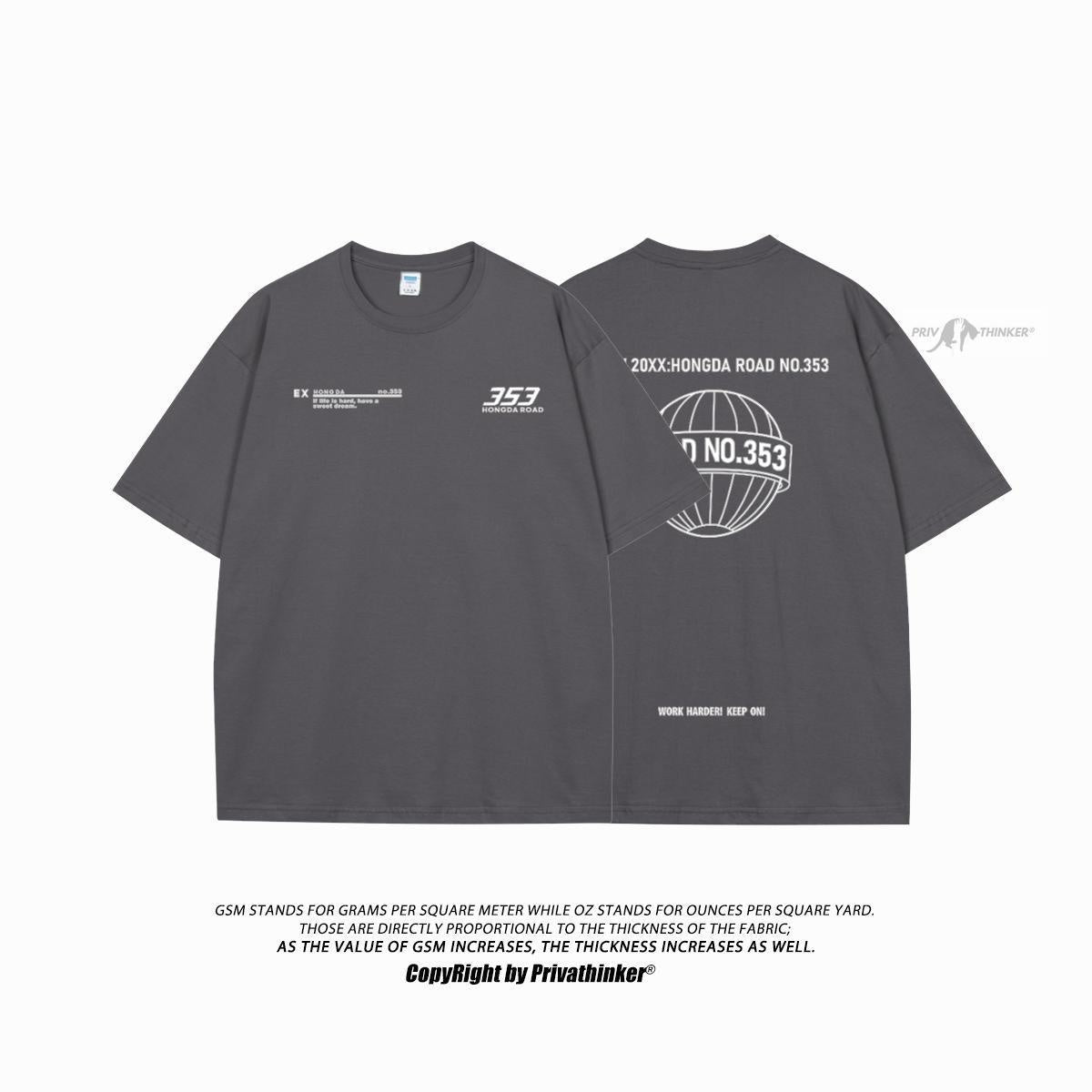 Letter Print Men's Loose-fitting Casual Short-sleeve