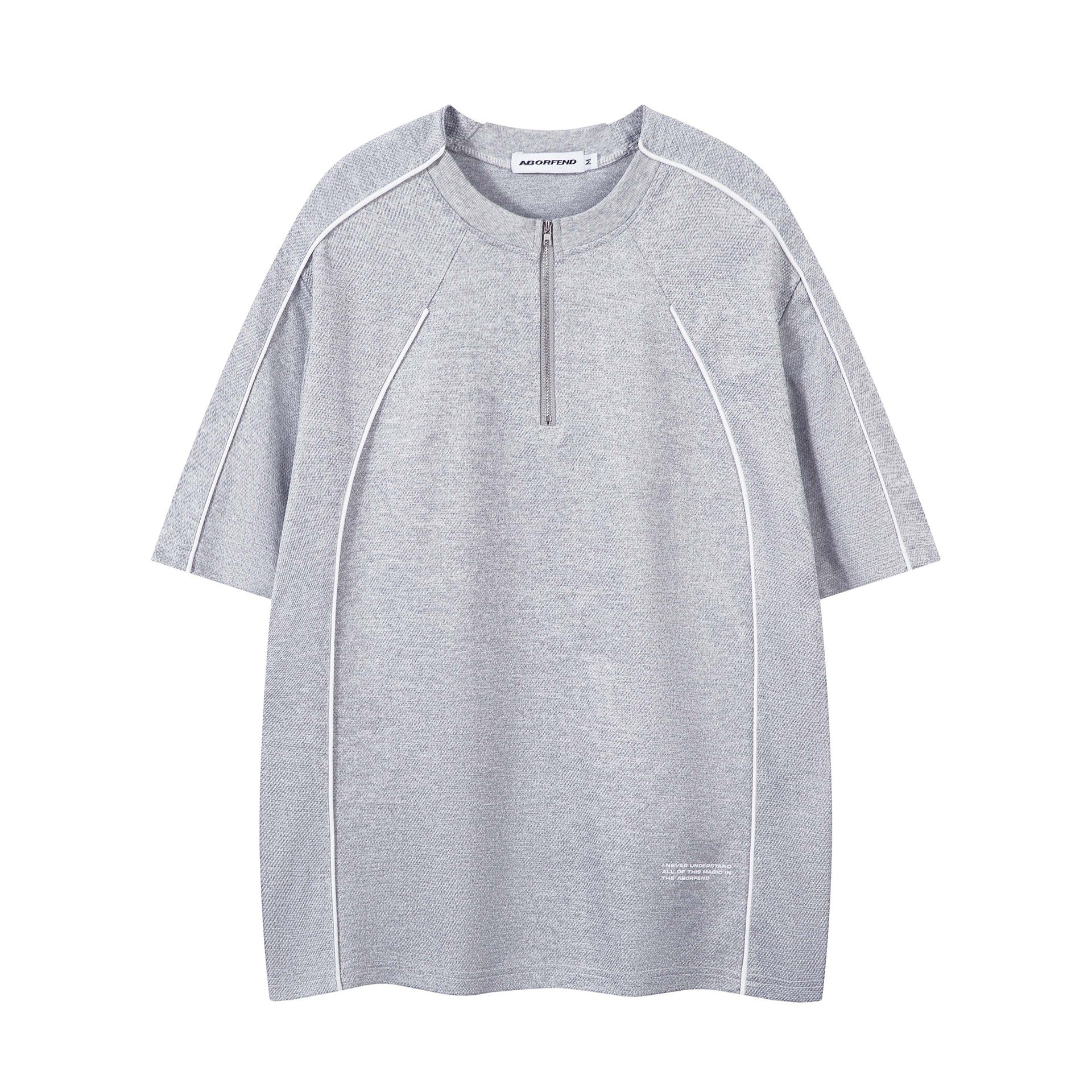 Retro Half Cardigan Letter Print Short-sleeve T-shirt