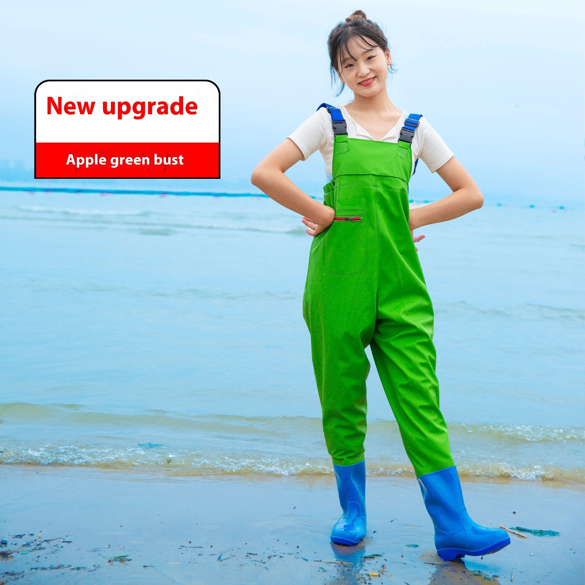 Women's Thick Waterproof One-piece Half Body Rain Pants