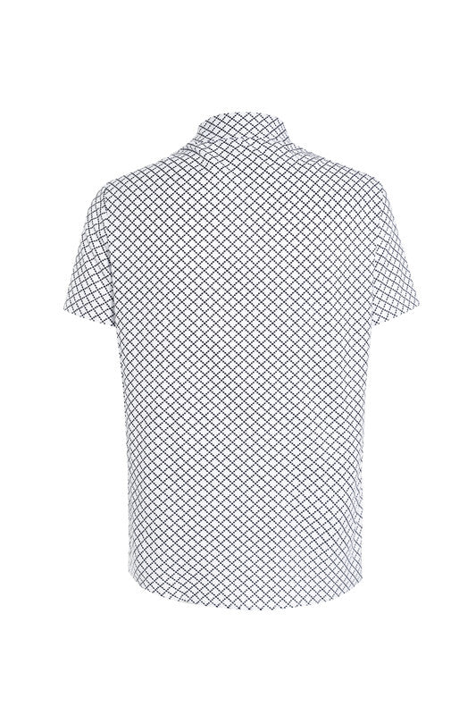 A Classic And Fashionable Diamond-shaped Small Checkered Shirt For Men