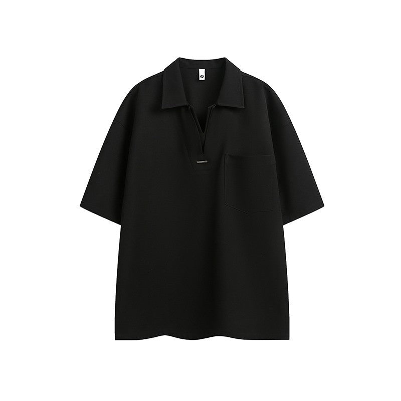 Simple, Loose And Versatile Polo Collar Short Sleeve