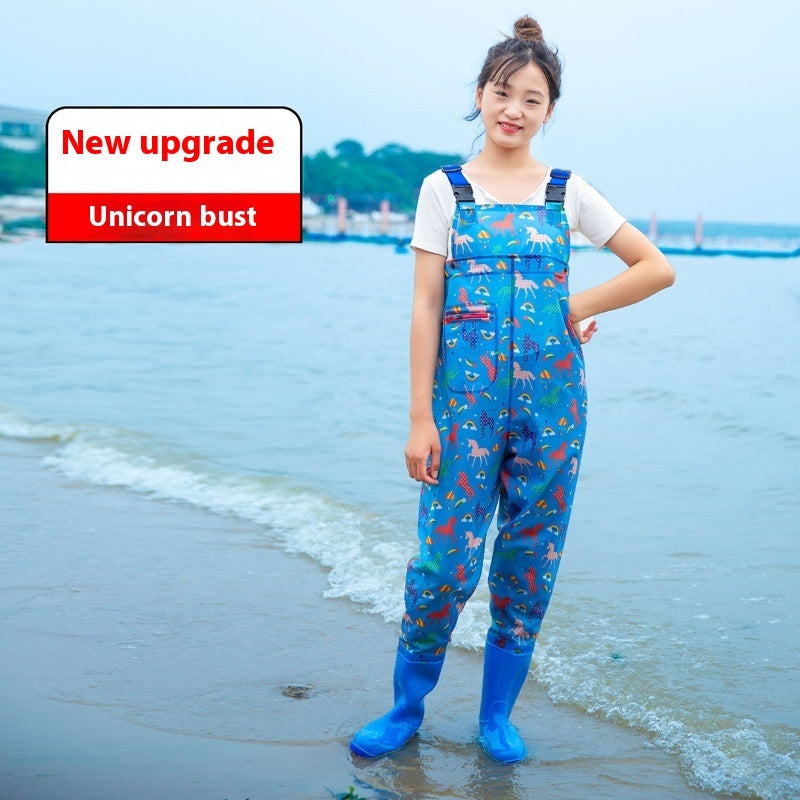 Women's Thick Waterproof One-piece Half Body Rain Pants