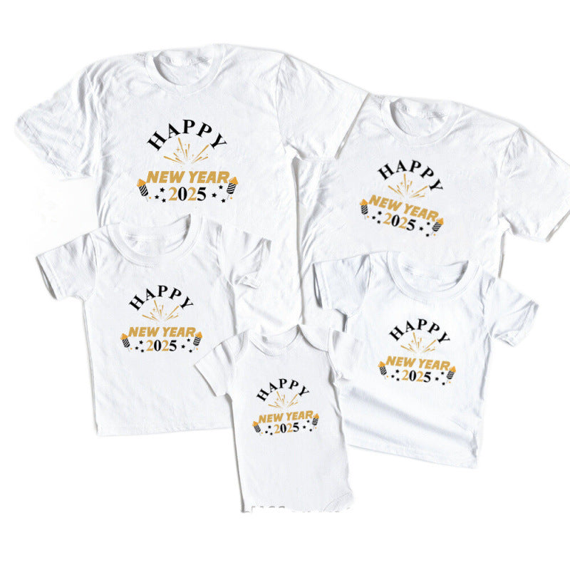 Christmas Happy Round Neck Short Sleeve T-shirt