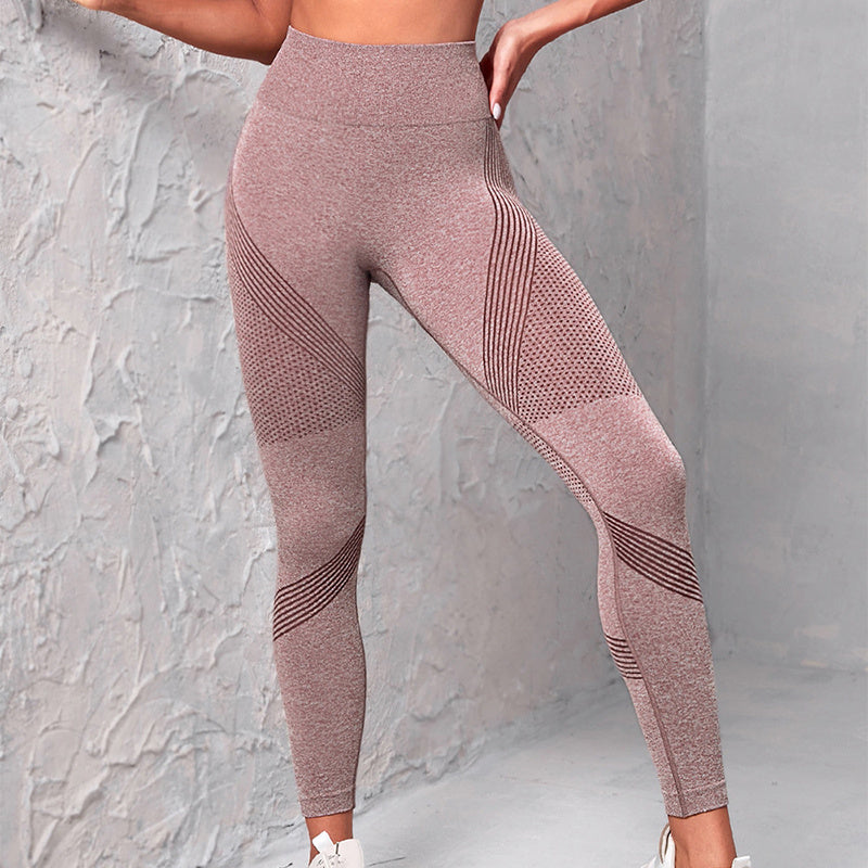 High Waist Seamless Yoga Pants Women's Solid Color Dot Striped Print Butt Lifting Leggings Fitness Running Sport Gym Legging Outfits null