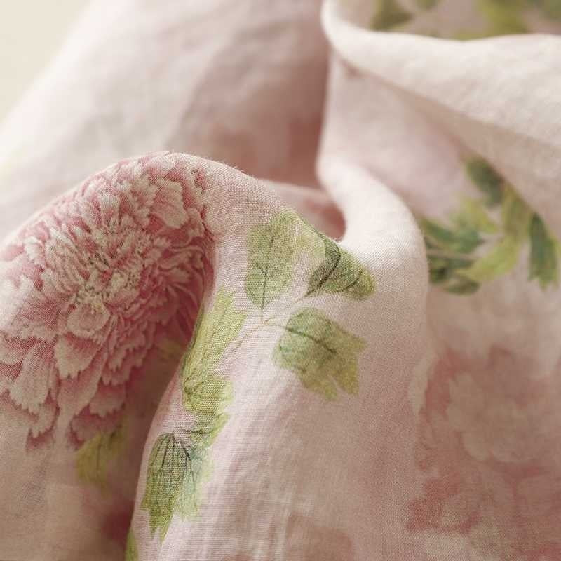 Loose-Fit Plus-Size Sun-Protective Ramie Printed Shirt