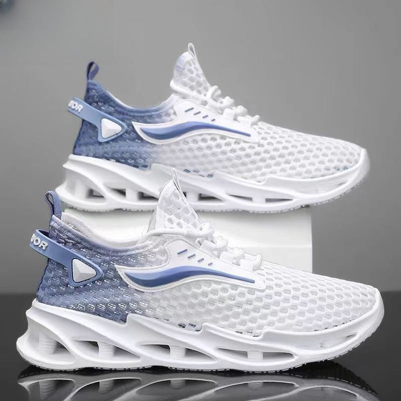 Men's Lace-up Sneakers Mesh Sports Shoes Fashion Hollow-sole Low Top Running Shoes null