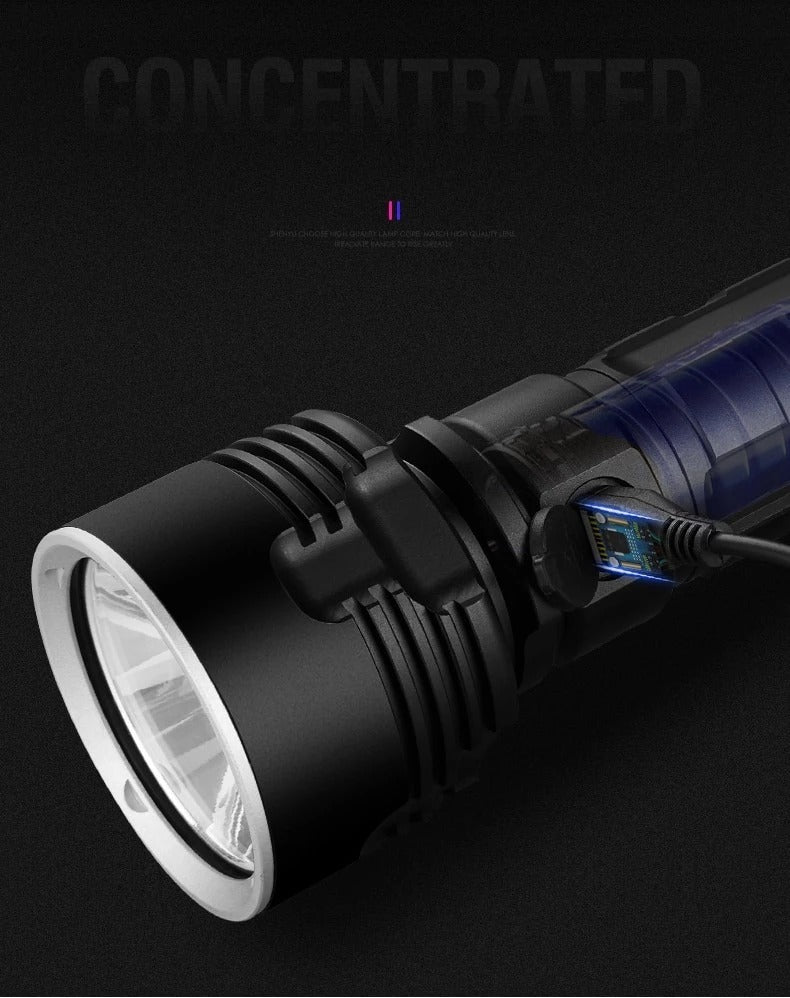 Strong Flashlight Focusing Led  Light Rechargeable Super Bright LED Outdoor Xenon Lamp null