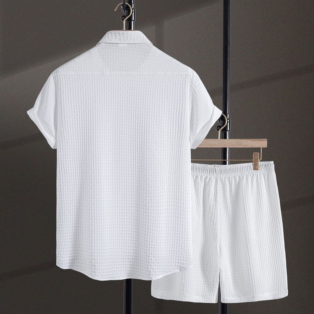 Men's Beach Short Sleeve Flower Shirt Shorts Suit