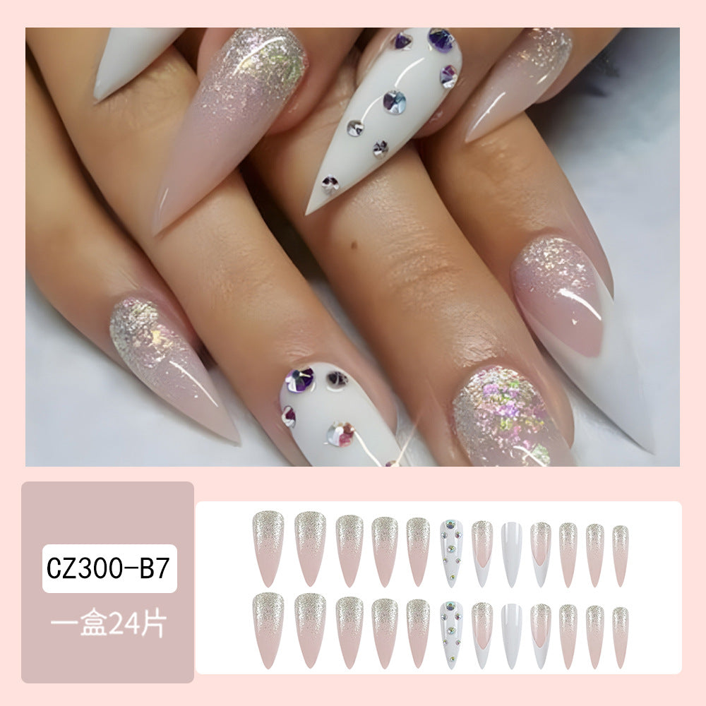Super Long Diamond Wearing Armor European And American Foreign Trade Nail Stickers