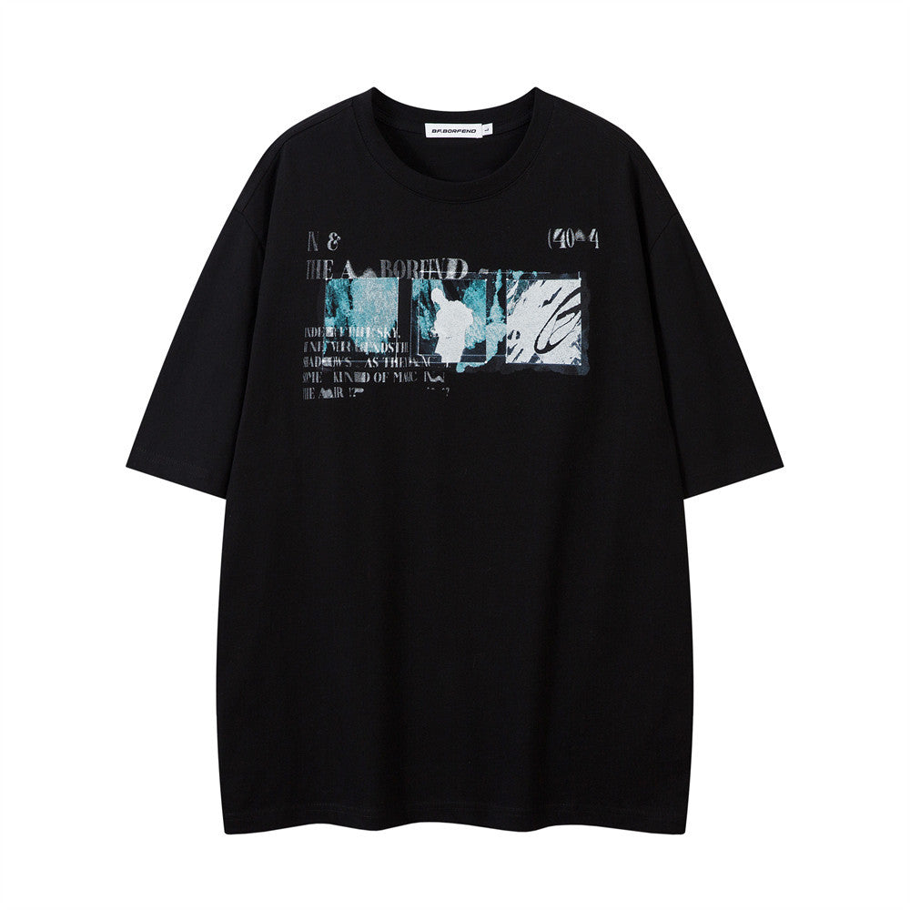 Men's Geometric Abstract Pattern Printed Short-sleeved T-shirt