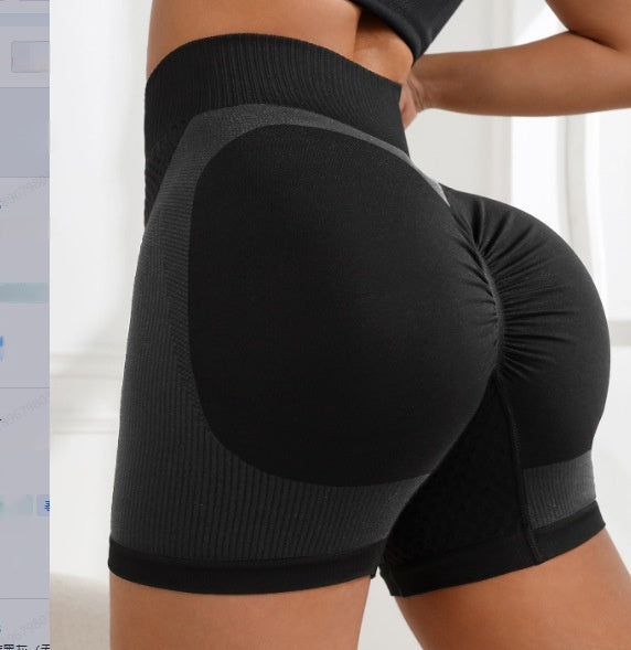 Women's Fashion Seamless Peach Tight High Waist Sports And Fitness Shorts null