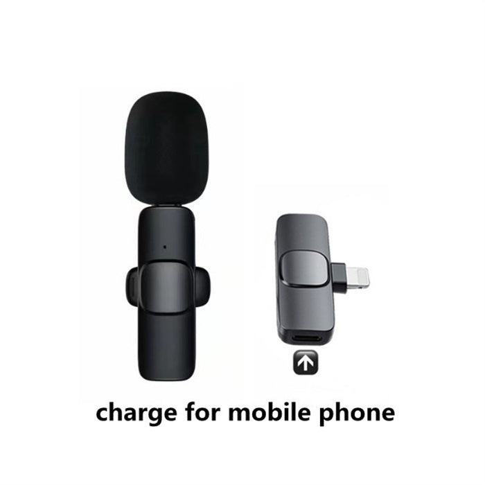 Wireless Lavalier Microphone Portable Audio Video Recording Mini Mic For I Phone Android Long Battery Life Live Broadcast Gaming null