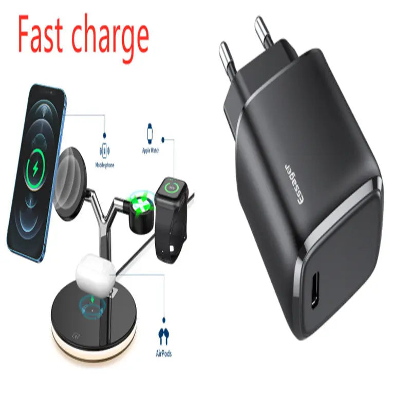 Compatible with Apple, 3 In 1 Magnetic Wireless Charger 15W Fast Charging Station For Magsafe Chargers null