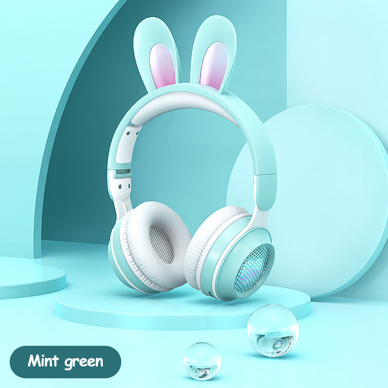 Rabbit Ear Headphones Wireless Luminous Extendable Wheat Headphones null