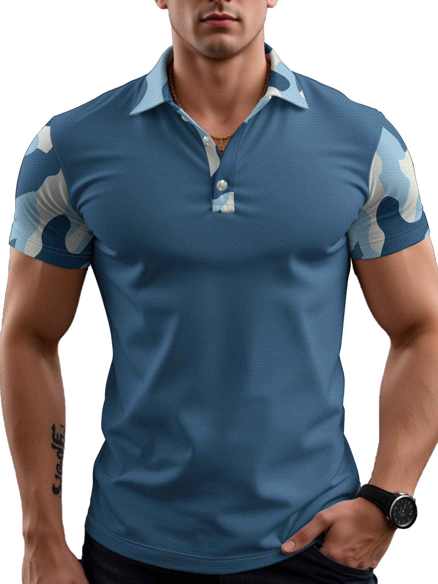 Polo Shirt Button Men's Casual Short-sleeved T-shirt