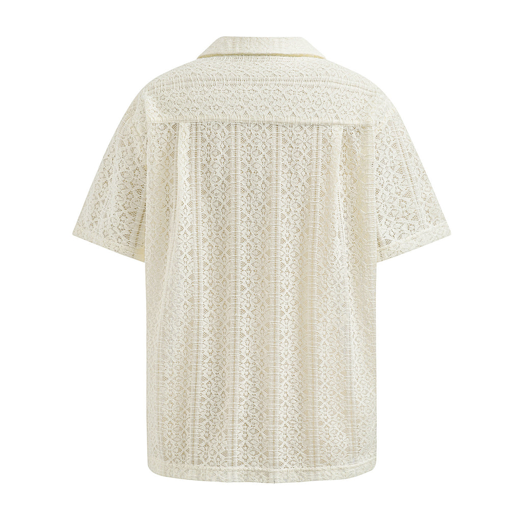 American Summer Beach Landscape Printing Ruffle Handsome Stylish Flow Loose Casual And Comfortable T-shirt