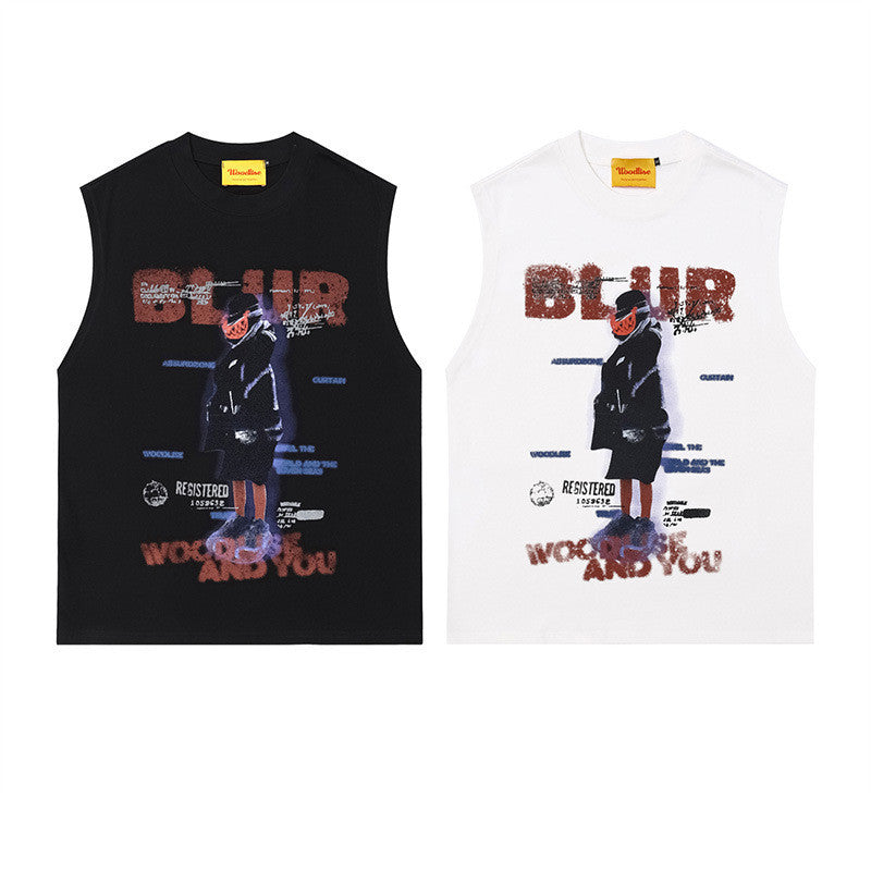 Men's Retro Illusory Dark Figure Printed Vest Top