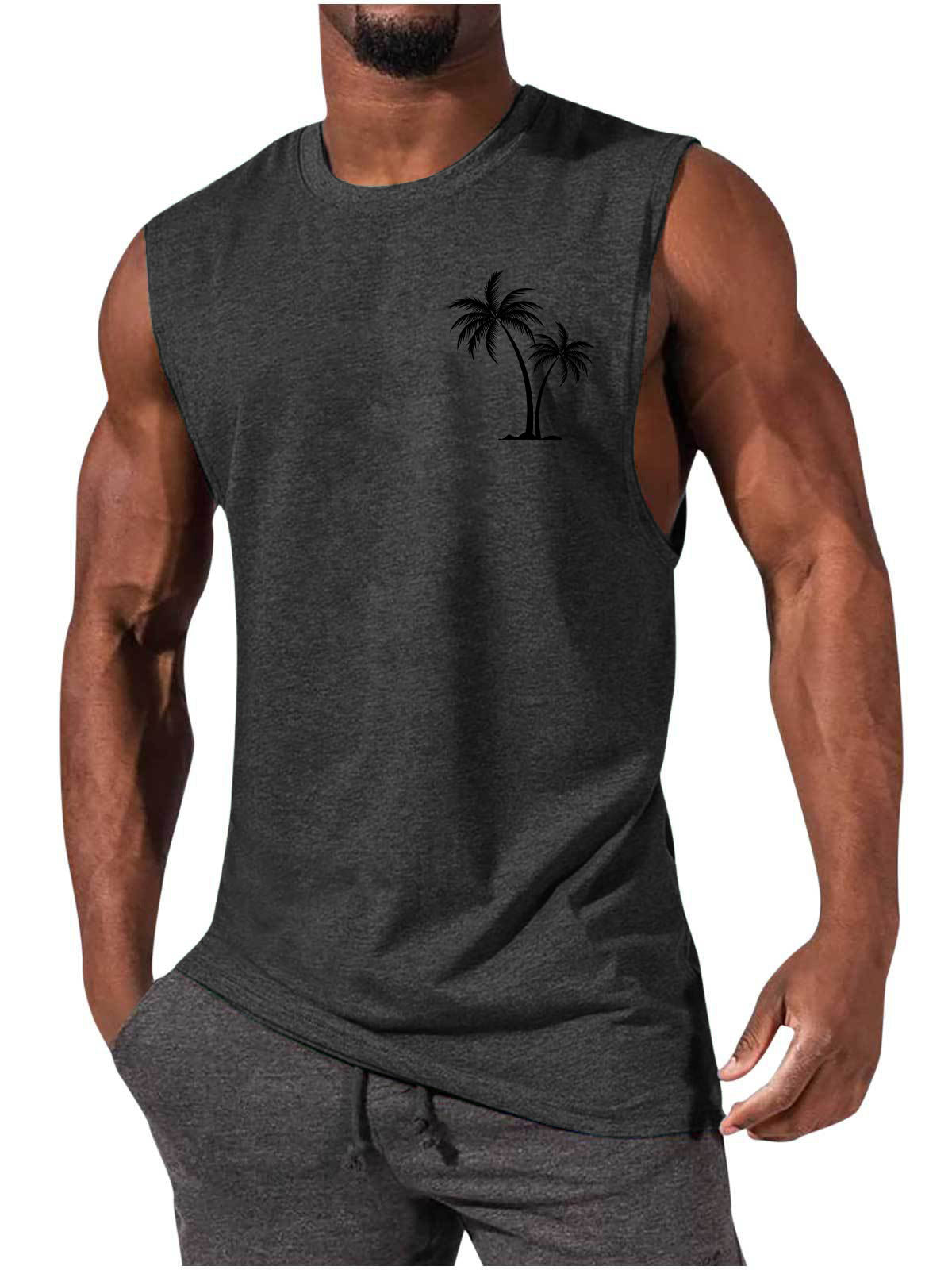 European And American Sleeveless T-shirt Summer Loose Sports Vest Men